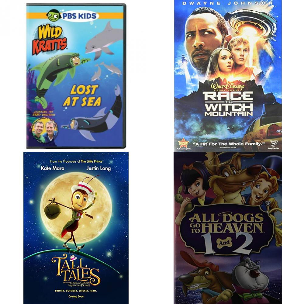 Children's 4 Pack DVD Bundle: Wild Kratts: Lost at Sea, Race To Witch  Mountain, TALL TALES ANIMATED MOVIE, ALL DOGS GO TO HEAVEN FILM COLLECTION  