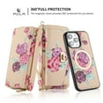thumbnail image 2 of for iPhone 14 Plus Wallet Case - Magnetic Detachable Back Case with RFID Blocking Card Holder, Hand Strap & Crossbody Strap, Floral Flower PU Leather Flip Cover Case for Women Girls, Yellow, 2 of 13
