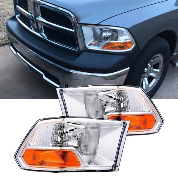 Pre-Owned Nilight Headlights Assembly for 2009 - 2012 Dodge Ram 1500 2500 3500 Dual Beam Model, OE Headlamp Replacement(NOT for Quad Beam Model)