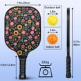 thumbnail image 3 of Pickleball Paddles Set,Pioneer Flower Floral Print Pattern Fiberglass Surface Pickleball Racket Set with 2 Indoor Outdoor Pickleball Balls and Pickleball Bag,Pickle-ball Equipment, 3 of 6
