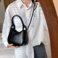 thumbnail image 5 of Bolsas De Hombro Bolso de mano con cremallera de diseñador para mujer de hombro con forma de media luna de color sólido para fiestas, 5 of 5