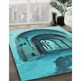 thumbnail image 3 of Ahgly Company Machine Washable Indoor Rectangle Transitional Teal Green Area Rugs, 8' x 10', 3 of 7