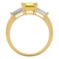 thumbnail image 4 of Three-Stone Engagement Ring for Women - 1.62ct Simulated Yellow Diamond in 14K Yellow Gold Promise Ring, 4 of 6
