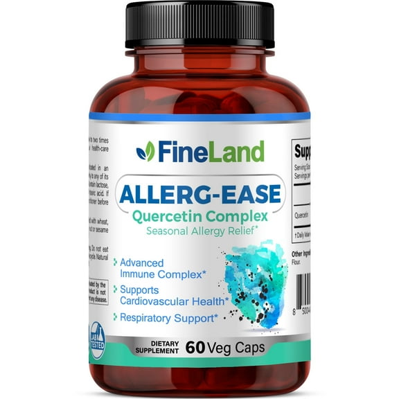 Fineland Vitamins ALLERG-EASE Quercetin Complex Seasonal Allergy Relief 60 Count
