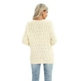 thumbnail image 5 of Women Lightweight Long Sleeve Cardigan Hollow Out Open Front Soft Crochet Sweater Basic Button Down Knitwear, 5 of 8