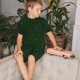 thumbnail image 4 of Balery Emerald Green Sparkling Conjunto de Pijama Infantil de Manga Corta con Estampado – Ropa de Dormir de Algodón Suave-Small, 4 of 6