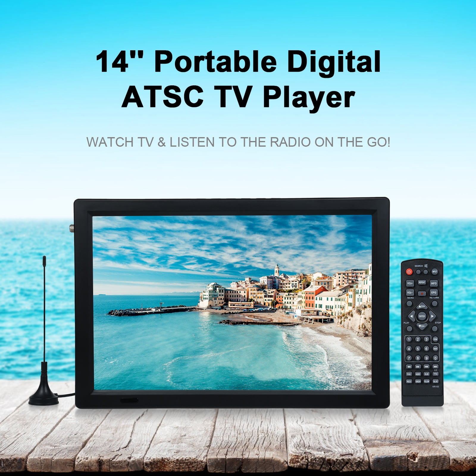 14-inch Portable Digital ATSC Screen TV Player Car TV Television