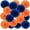 Orange, Navy, variant on 10" Navy Blue Tissue Pom Poms DIY Tissue Paper Flowers for Birthday Wedding Baby Shower Tea Party Dessert Table Decoration, Pack of 18