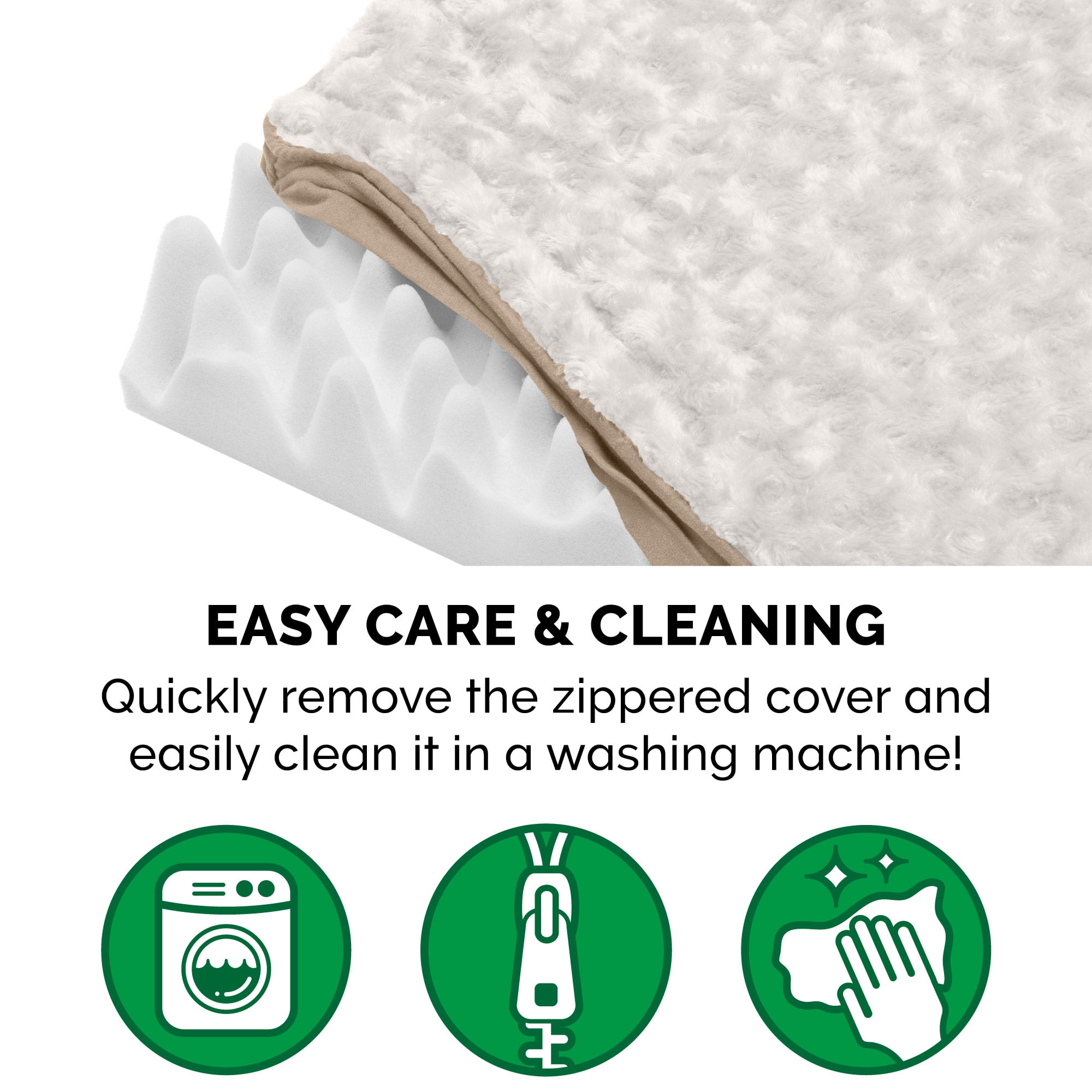 FurHaven Ultra Plush Full Support Solid Orthopedic Deluxe Mattress Pet Bed, Cream, JumboPlus, 1 Count