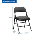 thumbnail image 3 of Bingirl 2-Pack Padded Folding Chairs - Portable, Stackable, and Foldable with Soft Padded Cushion and Back, Commercial Seat with Metal Frame for Office, Wedding, Dining, and Outdoor Use, Black, 3 of 8