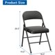 thumbnail image 3 of 2-pack padded folding sillas - portable, stackable, y foldable con soft padded cushion y back, commercial seat con metal frame para oficina, wedding, dining, y outdoor use, negra, 3 of 8
