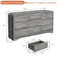 thumbnail image 4 of Dresser for Bedroom with 9 Drawers, 63" Large Modern Dressers & Chest of Drawers with Curved Profile Design, Wood Closet Clothes Storage Long Dressers Organizer for Bedroom Living Room Hallway, Grey, 4 of 7