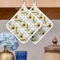 thumbnail image 2 of Sunflower Pot Holders for Kitchen Heatproof Potholder, 2 Pack Botanical Floral Butterfly Bee Gray White Plaid Hot Pads Multipurpose Oven Pads Cloth Potholders Trivet for Cooking and Baking, 2 of 8