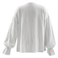 thumbnail image 5 of AINIYS Kids Vintage Spring Pirate Shirts Collared Gothic Dressy Tops for Boys Girls Long Sleeve Casual Pullover Fashion Clothes Renaissance Steampunk Vampire Poet Ruffle Blouse Solid Color White 130, 5 of 8