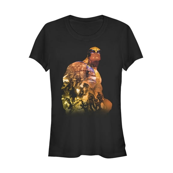 Junior's Marvel X-Men Wolverine Pattern  Graphic Tee Black Medium