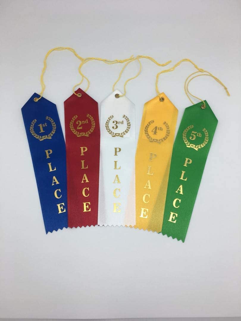 3rd Place Premium Award Ribbons 15 Count Value Bundle 1st Each Of Blue, 2nd 