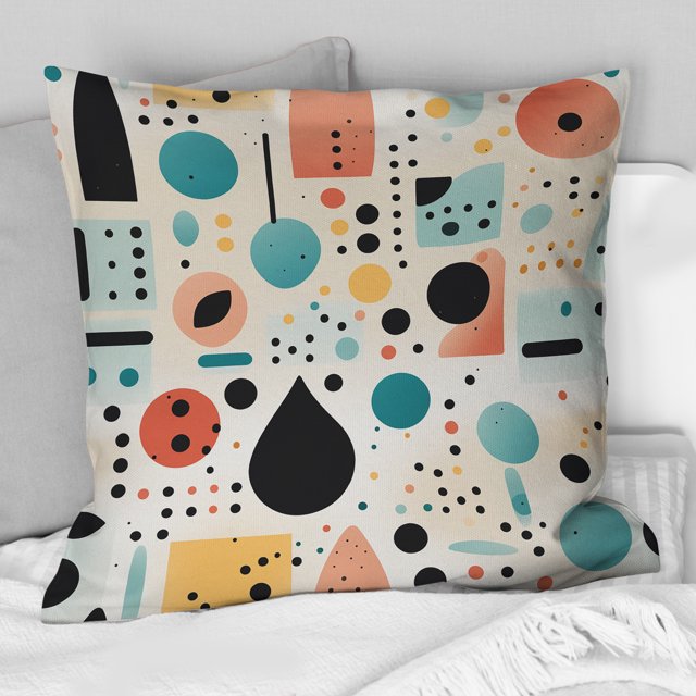 Designart "Serenade Of Soft Geometry And Colors I" Geometric Throw Pillow - Modern Pillow For Couch - Insert And Pillows Covers For Bedroom Decor