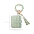 thumbnail image 3 of HOARBOEG Beads Wristlet Keychain Card Case Leather Wing Embossed Colorblocking Large Capacity CardBackpack Ornament Gift Promotional Keychains, 3 of 6