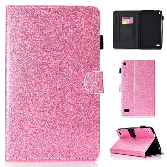 Folio Case for Amazon Kindle Paperwhite All Version (Not for Paperwhite 2018 10th Gen), Allytech Ultra Slim Lightweight Glitter Leather Auto Sleep Wake Smart Cover For Kindle Paperwhite 1 2 3, Pink