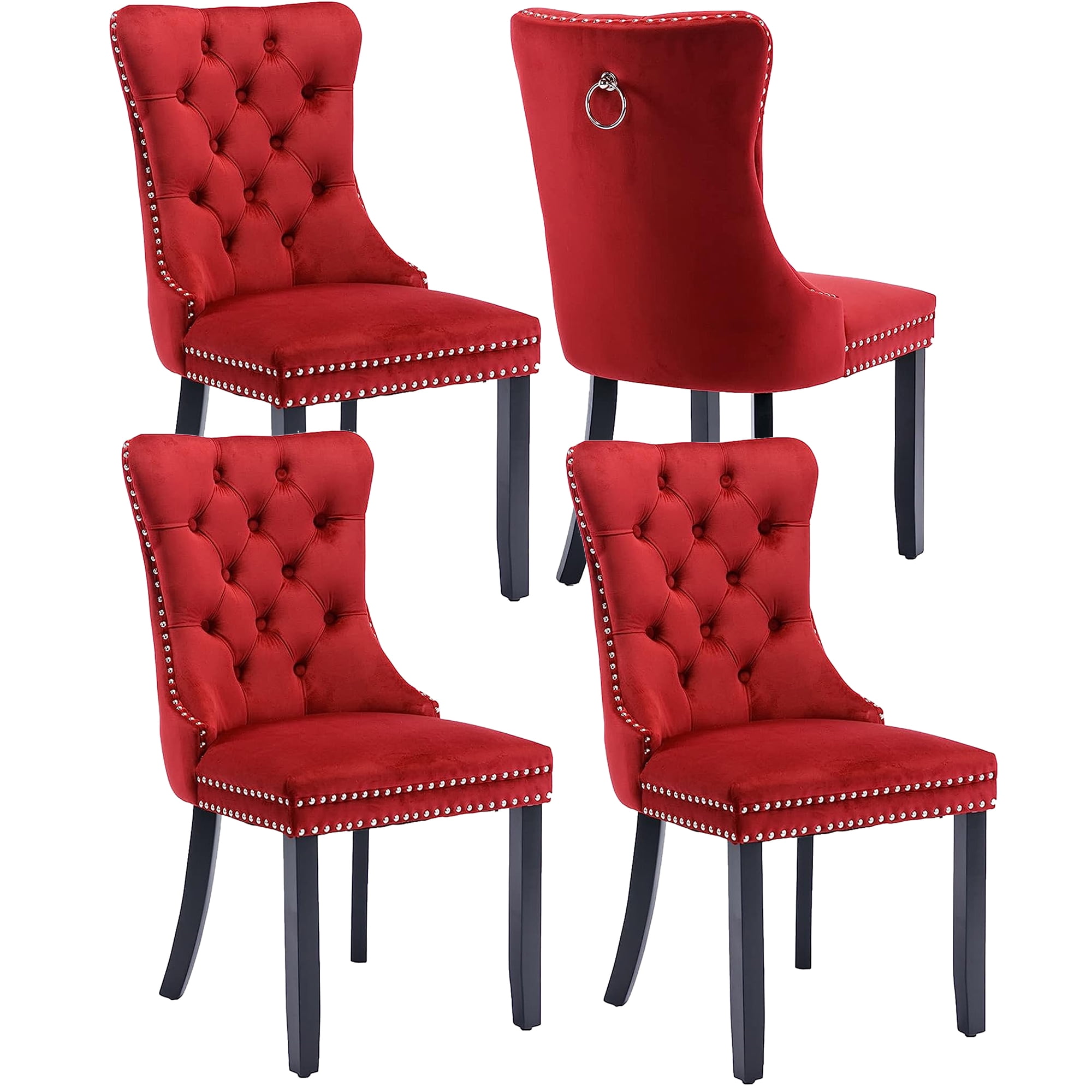 BTMWAY Dining Room Chairs Set of 4, Modern Upholstered Velvet Dining