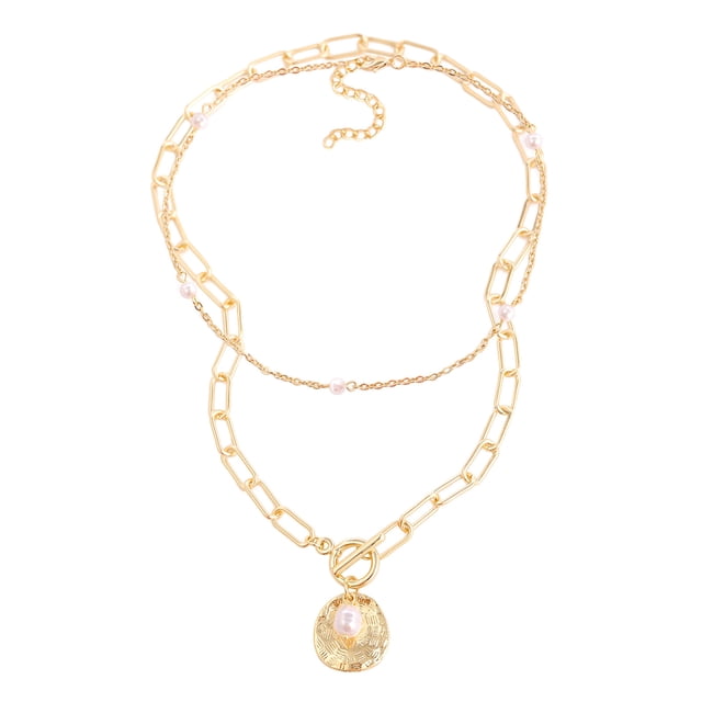 Xihbxyly Collares de Moda para Damas, Collares de Doble Capa, Joyería Femenina, Regalos Navideños