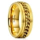 thumbnail image 1 of Anillo King Will Intertwine de acero inoxidable dorado de 8 mm para hombre, 1 of 7