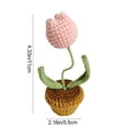 thumbnail image 3 of Qiweii Hand Knitted Yarn Tulip Planter Artificial Floral Potted Decor, 3 of 6