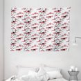 thumbnail image 1 of Spring Tapestry, Vintage Chinese Shabby Chic Tree with Hummingbirds Flower Leaf Branch Image, Wall Hanging for Bedroom Living Room Dorm Decor, 80W X 60L Inches, Pale Blue Red White, by Ambesonne, 1 of 2