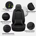 thumbnail image 4 of WRWolf Universal SUV Sedan Truck Crew Cab Car 5-Seat Covers Front & Rear Full Set PU Leather Breathable Waterproof Seat Cushion Protector, 4 of 11