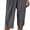 Dark Grey, variant on BAKREP Womens Wide Leg Capri Pants Elastic Waist Casual Loose Lounge Trousers Summer Flowy Beach Vacation Clothes