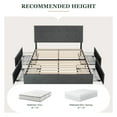 thumbnail image 6 of Amolife Full Size Platform Bed Frame with Square-stitched Headboard and 4 Drawers, Dark Gray, 6 of 7