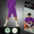 thumbnail image 4 of Weaves & Knits Men's Fleece Sweat Shorts Originals Pockets Mideweight Soft 7 inseam, L, Purple, 4 of 5