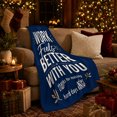 thumbnail image 3 of Navy Work Better You, Festive autumn celebration Scene, Warm Flannel Blanket for Living Room and Reading Nook with Detailed Artwork, Art Lovers autumn celebration Gift, Festive Home Decor, 3 of 9