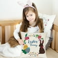 thumbnail image 4 of hengsof Easter Pillow Covers 17.72inches Bunny Easter Eggs Throw Pillow Covers Spring Floral Rabbit Decorative Outdoor Pillowcases Cotton Linen Cushion Covers for Couch Sofa Bedroom, 4 of 6