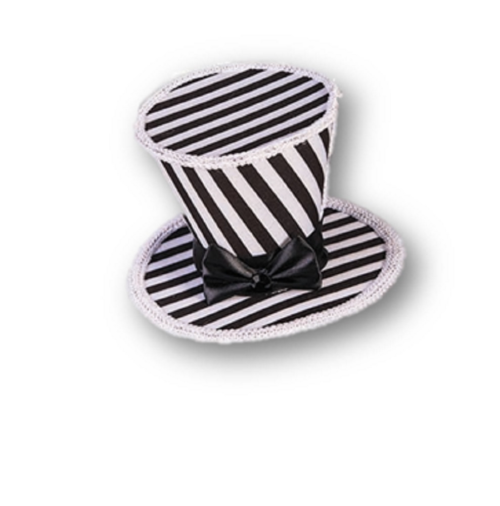 black and white striped hat