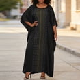 thumbnail image 2 of Afdoent Women's Dresses African Dresses For Fashion Beading Rhinestone Kaftan Maxi Dress Travel Outfits, 2 of 5