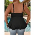 thumbnail image 5 of LapaPlus Spaghetti Strap Tank Tops for Women Beaded Trendy Asymmetrical Hem Blouse Black 1XL-5XL, 5 of 7