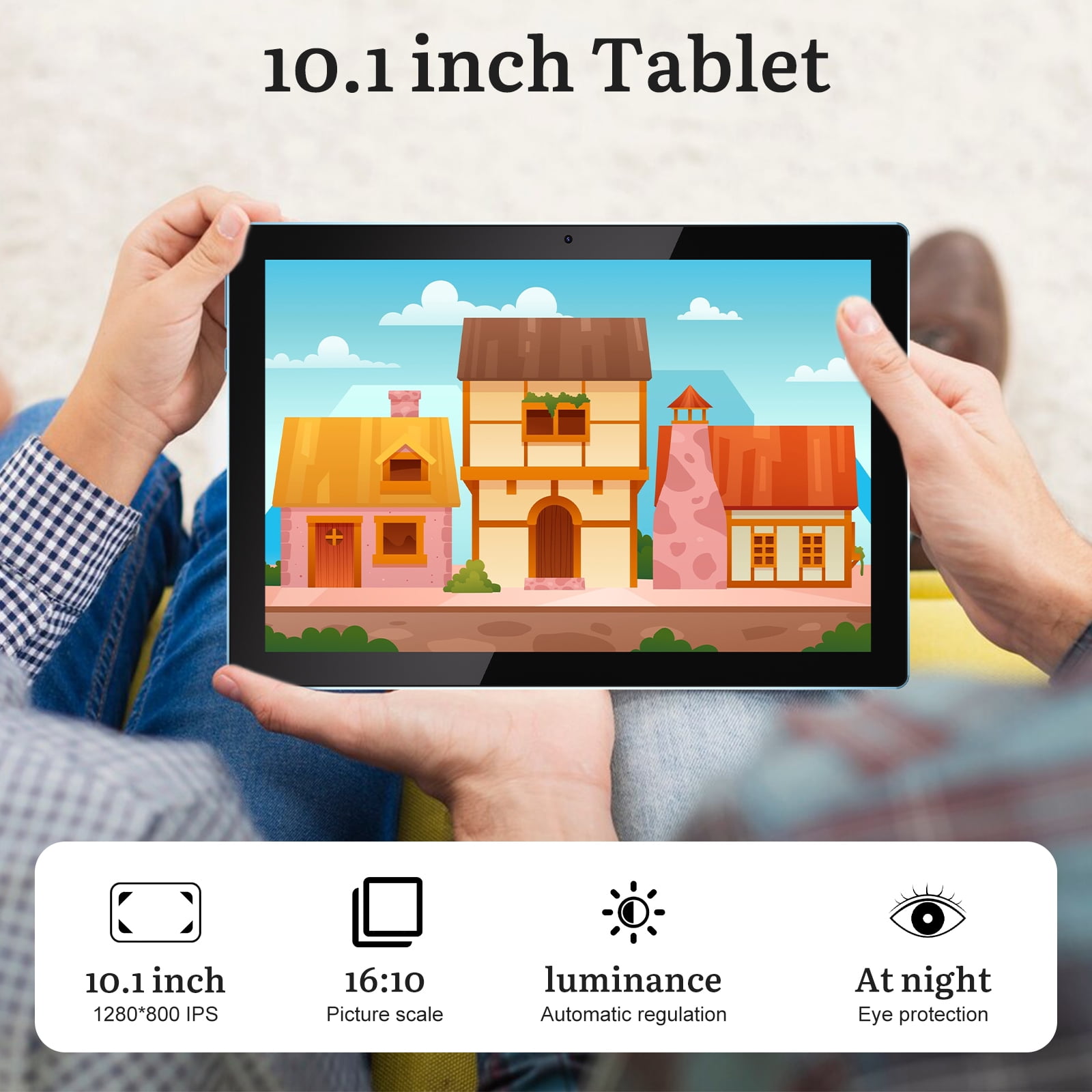 Android 13 Tablet 10 inch Tablets with Keyboard, 10GB RAM 64GB ROM Quad Core Tablet PC, 2 in 1 Tablet include Case Mouse Stylus Film, WiFi, Bluetooth, 6000mAh Battery, HD Screen, GMS Certified, Blue