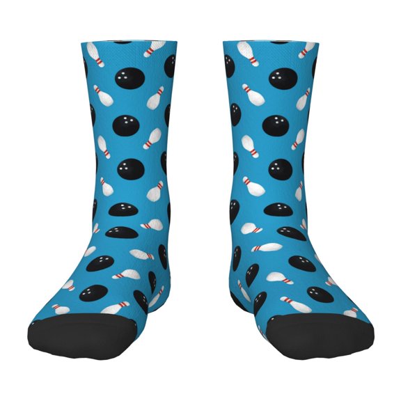 Honeii Bowling Balls Print Children's Colorful Socks,Unisex Kids and Toddlers' Cushioned Sock,Kids Athletic Crew Socks,for Everyday Wear and Sports