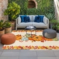 thumbnail image 2 of Fall Outdoor Rug for Patio/Deck/Porch, Non-Slip Large Area Rug 5 x 8 Ft, Orange Blue Pumpkins Thanksgiving Farmhouse Maple Leaf Indoor Outdoor Rugs Washable Area Rugs, Camping Rug Carpet Runner, 2 of 8