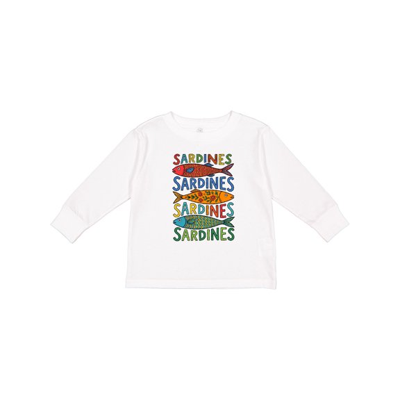 Inktastic Colorful Sardines Art Boys or Girls Long Sleeve Toddler T-Shirt