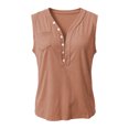 thumbnail image 4 of XIYON Tank Tops For Women Elegant Solid Color Sleeveless Button Front Pocket Tank Top For Lightweight Casual Surplice Design Workout Tops, 4 of 4