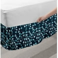 thumbnail image 2 of Botanic Bed Skirt, Forest Bouquets Blossoming Flora Petals Growth Pastel Mother Nature, Elastic Bedskirt Dust Ruffle Wrap Around for Bedding Decor, 4 Sizes, Turquoise and Petrol Blue, by Ambesonne, 2 of 2