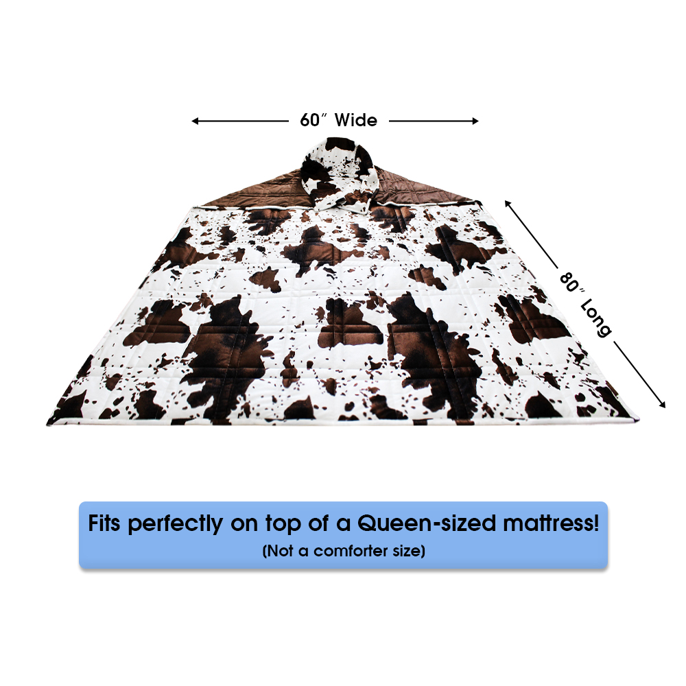 Ultra Plush Pine & River Minky Weighted Blanket (60"x80", 15 lb) in Cow Print