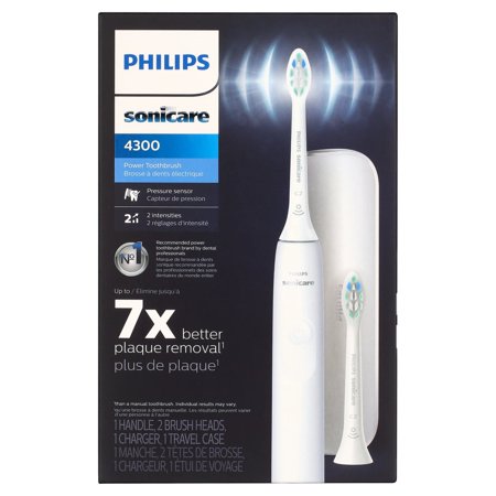 Sonicare 4300 Power Toothbrush, Rechargeable Electric Toothbrush with Pressure Sensor
