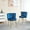 Blue, variant on White Chair with Golden Legs - Spacious Design - Cafe and Living Areas - Perfect Fit