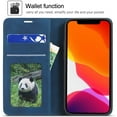 thumbnail image 3 of Premium PU Leather Flip Folio Case for iPhone 12 Pro Max 6.7 inch 2020, Protective Case with Kickstand Card Slot Holder Hidden Magnetic Closure Shockproof Wallet Cover - Blue, 3 of 15