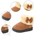thumbnail image 4 of Quealent Girls Boots Kids Winter Warm Snow Ankle Bow Boots for Toddler/Little Kid Brown for Size 6.5, 4 of 6