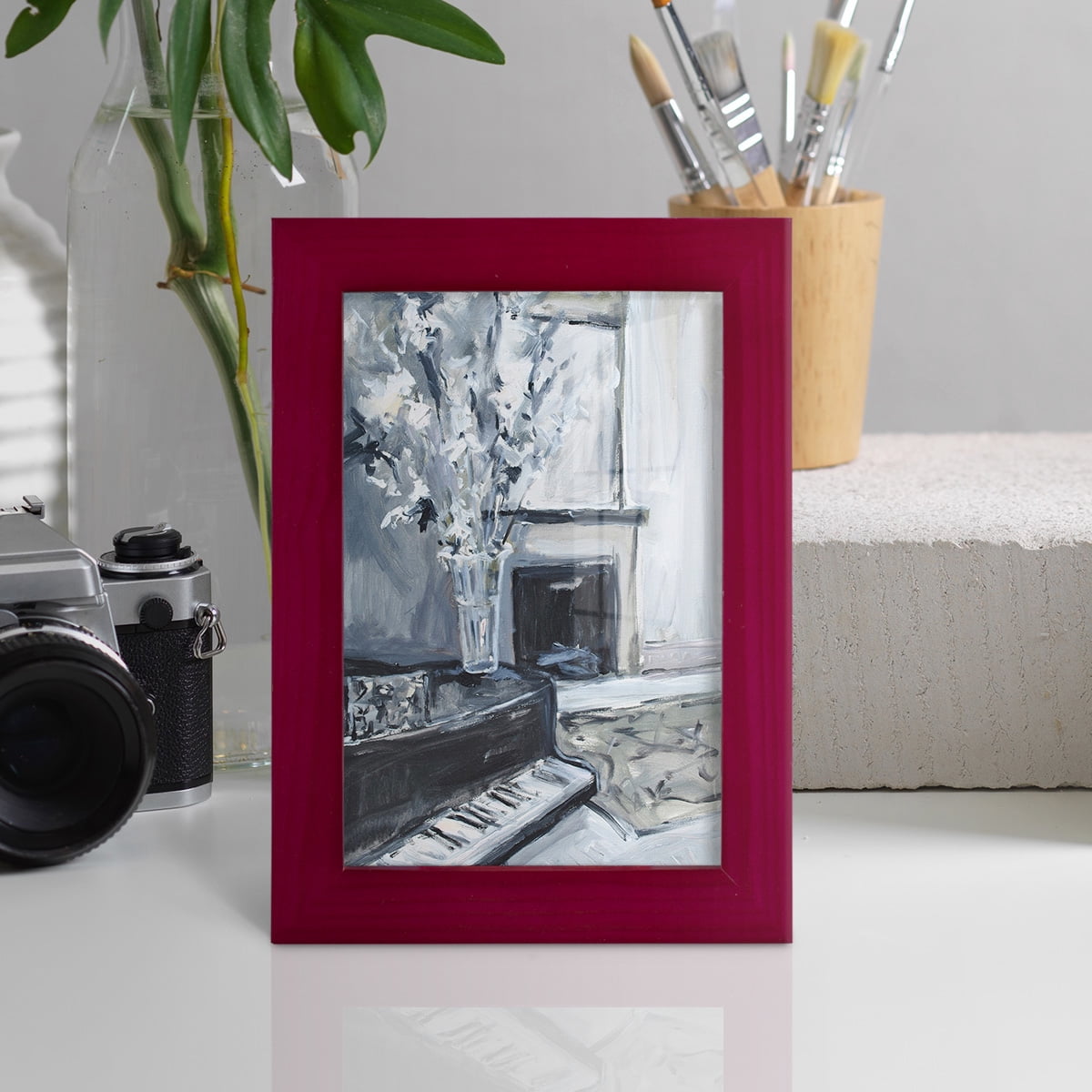 Piano Blues III - Framed Print w/glass - Cherry Red
