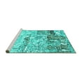 thumbnail image 2 of Ahgly Company Machine Washable Indoor Rectangle Oriental Turquoise Blue Industrial Area Rugs, 4' x 6', 2 of 4